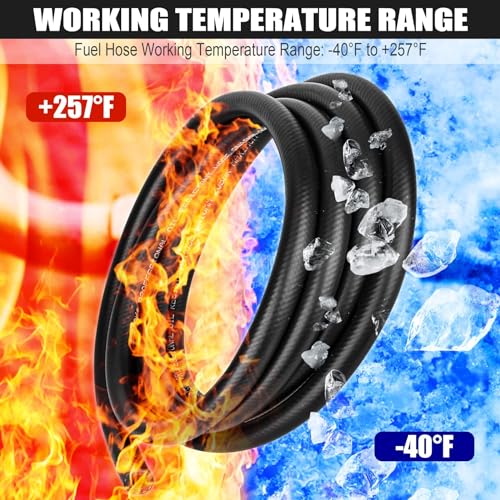 Image of 3 /16 Inch (5mm) ID Fuel Line Hose 15FT NBR Rubber Push Lock Hose High Pressure 300PSI for Automotive Fuel Systems Engines