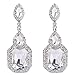 BriLove Women's Elegant Wedding Bridal Crystal Beaded Teardrop Chandelier Emerald Cut Infinity Figure 8 Dangle Earrings