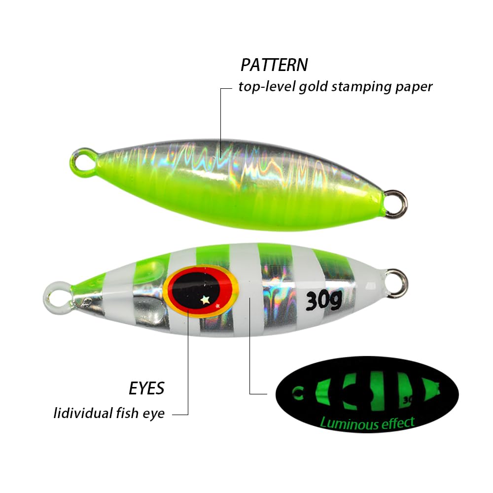 Leurre De Pêche En Mer Phosphorescent Avec Hameçon – 100g, Couleur D – Eau Salée, Pour Bars, Thons Et Gros Poissons