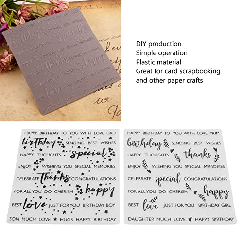 Jeanoko Card Making Stamps, 2Pcs Plastic Embossing Folders For Invitation Letter For Envelope #TOP4