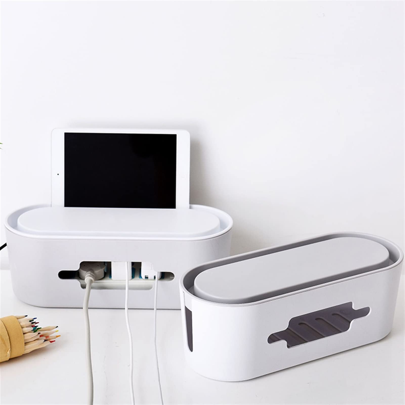 Kabelmanagement-Box Steckdosenhalter Hohldrahtkabel Sicherheits-Aufbewahrungs-Organizer Display-Container Organizador Kabelaufbewahrungsbox
