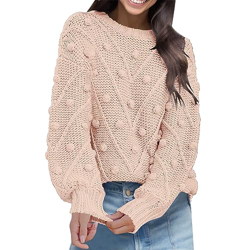 Top de punto cómodo y liso de mujer con cuello redondo para evitar el frío