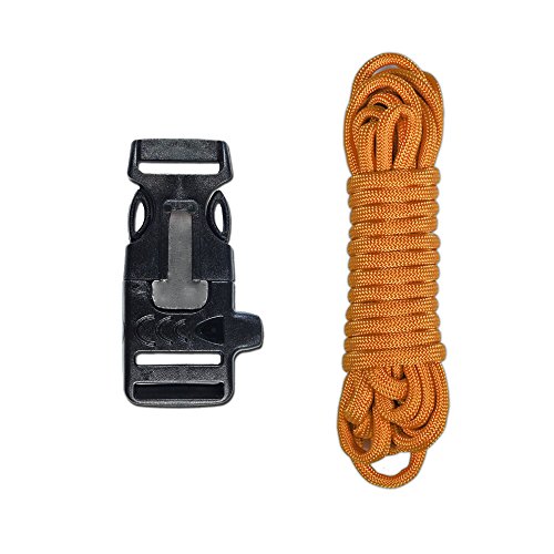 Haz tu propia pulsera de supervivencia: kit de hebilla de paracaídas de 20 pies y encendedor de fuego/silbato (vara dorada)