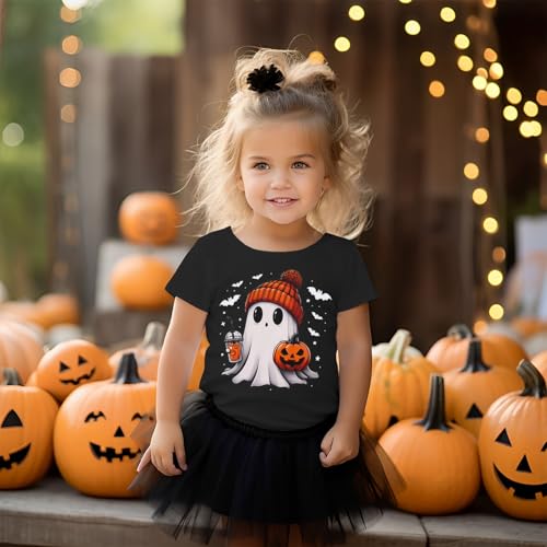Toddler Halloween Shirt Baby Boy Girl Cute Ghost Tshirt Pumpkin Short Sleeve Tee Top Kids Spooky Season Fall Outfit2