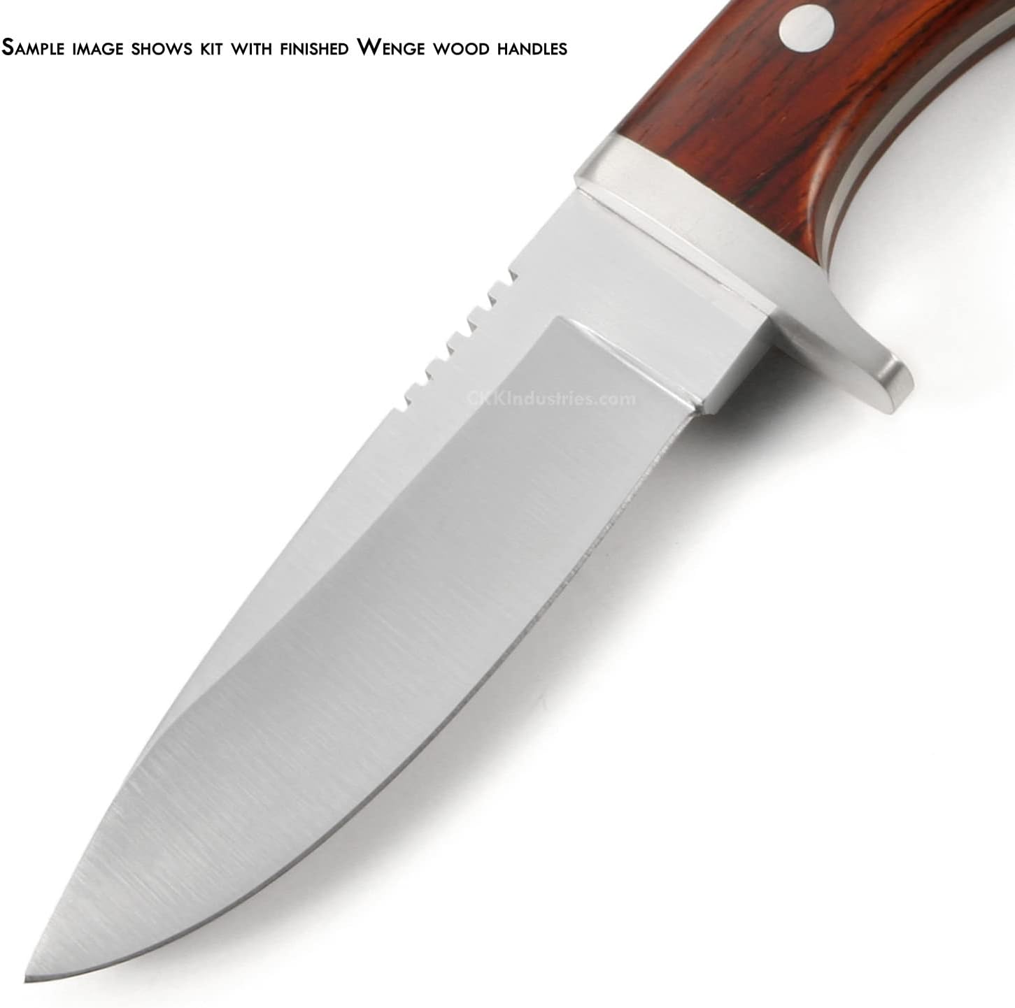 EZSMITH Full Tang Hunting Knife Kit - DIY Fixed Blade Knife Making Series - (Blade Blank, SS Guard & Pinstock Only) - (No Handles) - (USA Design) - (Gift Boxed) - (by KnifeKits)