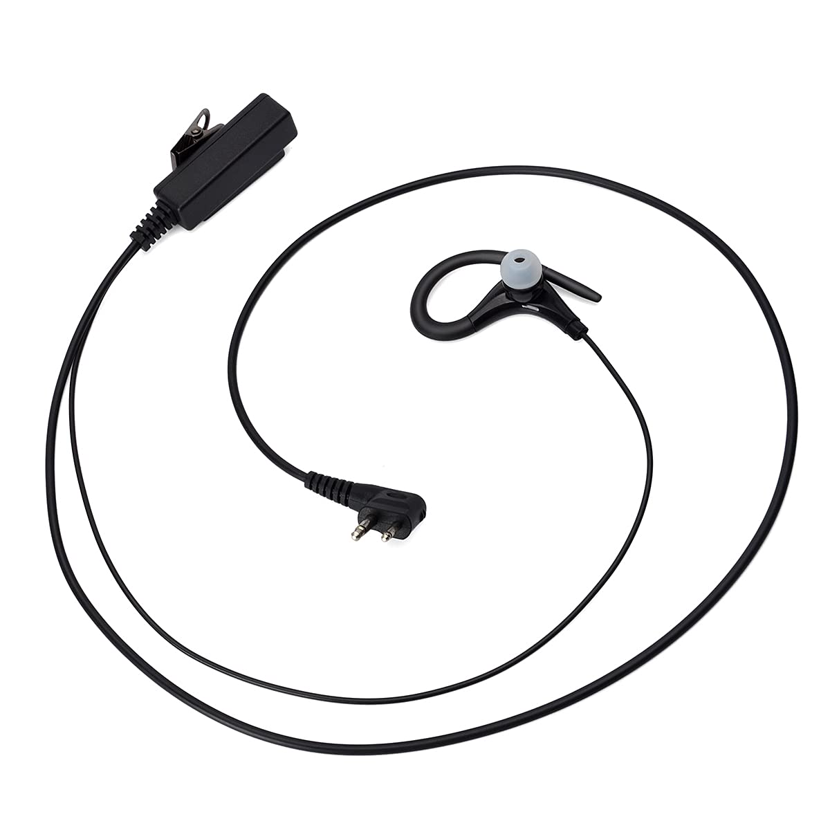 UAYESOK Oreillette Talkie-walkie en Forme de G Surveillance Police Casque de sécurité avec Micro PTT pour 2 Broches Motorola CP040 CP140 DP1400 CP200 GP300 Hytera Midland Radio, Pack de 2