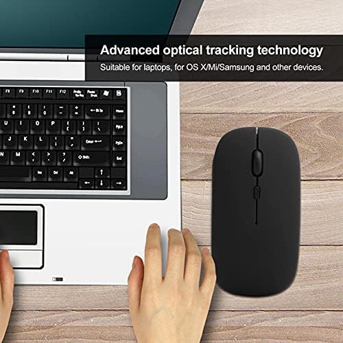 Miniatura 7 de Mouse Negro Inalámbrico Bluetooth 5.0 Oficina Silenciosa Para Os X Mi Samsung Tabletas Para Computadora Portátil Ratón Silencioso Seguimiento Preciso Ligero Y Portátil Negro