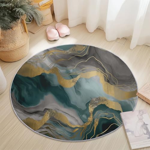 Tapis rond lavable en machine 180cm carpette douce salon - 2