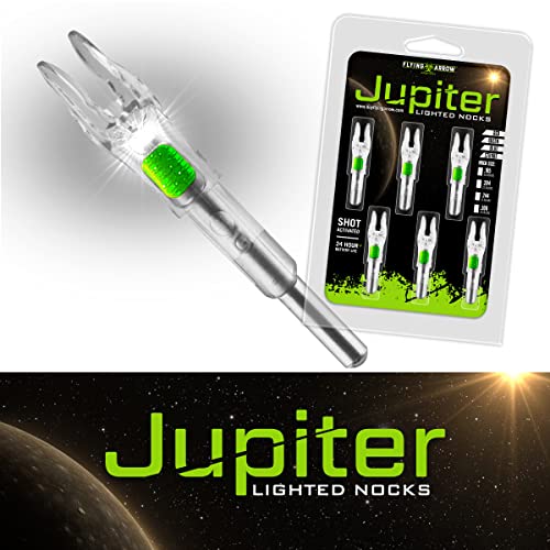 Flying Arrow Archery Jupiter Lighted Nock - 6 Pack (Strobe, 204 (22 Grains)) #TOP1