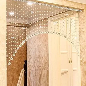 Rustiha Acrylic Crystal Beads Curtain with 30 mm Glass Drops Arch Shape (20 String Suitable for 3 to 4 Feet)