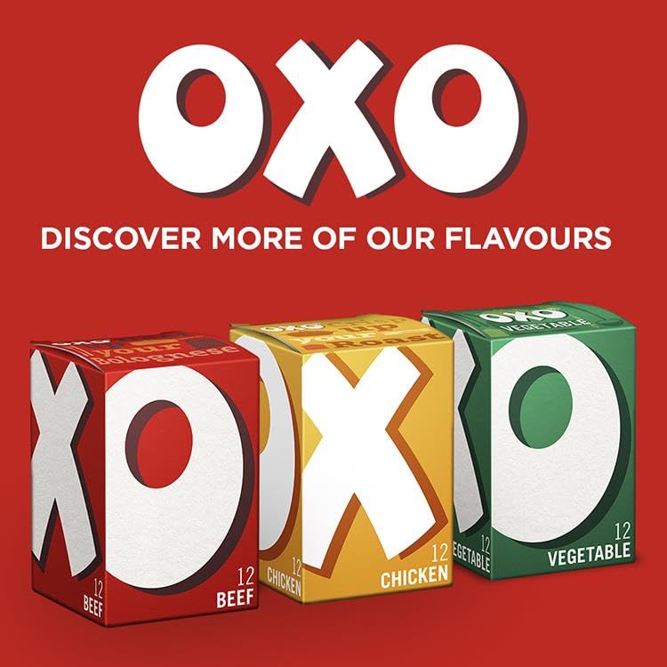 OXO 60 Vegetable Stock Cubes – Full-Bodied Flavour, Plant-Based & Vegan, Ideal for Soups, Stews, Gravy & Roast Dinners, 378 g (Pack of 1)
