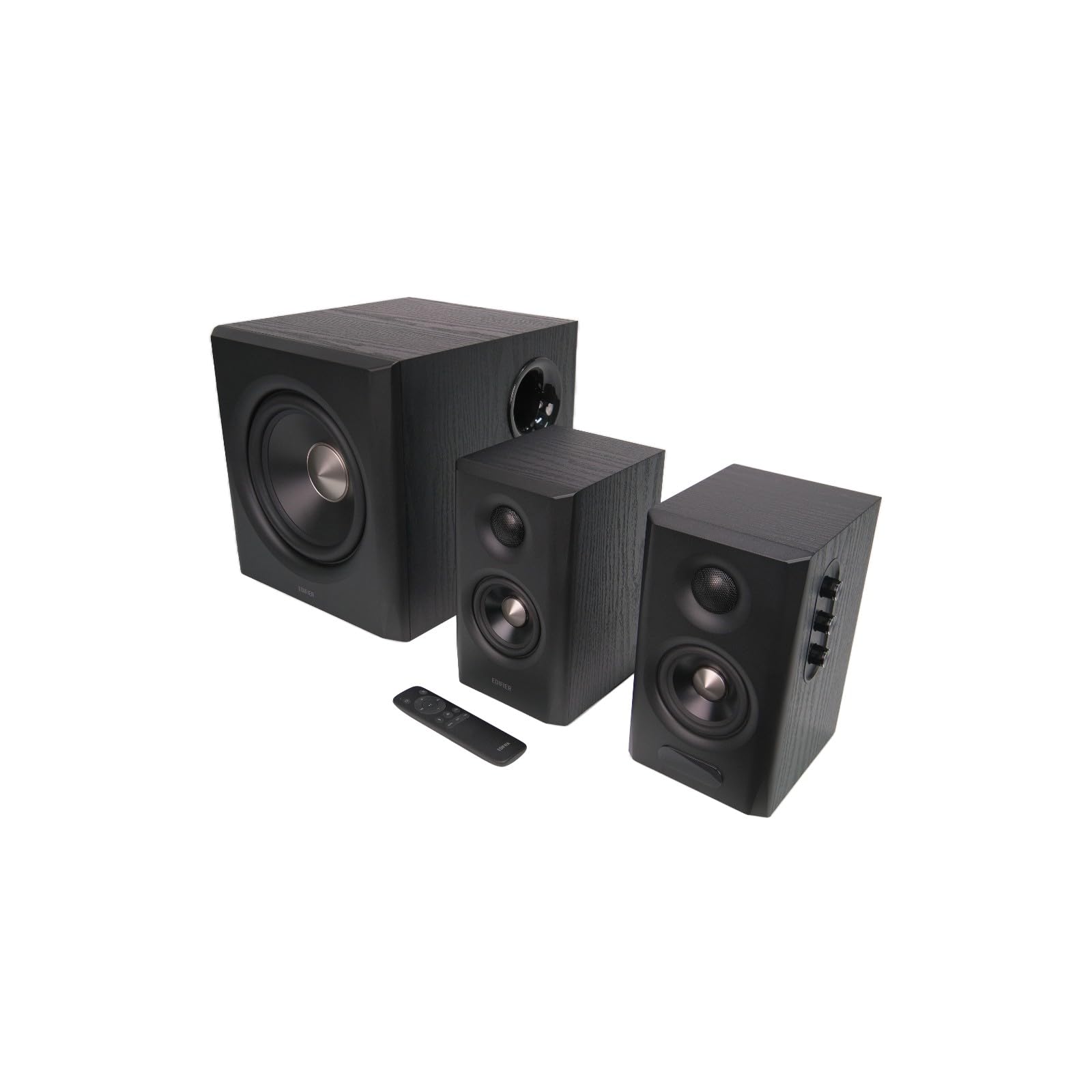 Edifier S355DB 2.1 Hi‑Res Lautsprechersystem – 150W RMS, 5.8GHz Wireless Subwoofer, HDMI eARC, LDAC Bluetooth 6.0, USB‑C, Optisch, Coaxial, Tri‑Amp DSP, Premium Design (Schwarz)