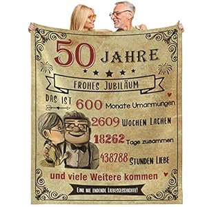MAST DOO Goldene Hochzeit Geschenke, Decke zum 50 Hochzeitstag Frauen Männer, Jahrestag Hochzeitstag Valentinstag…