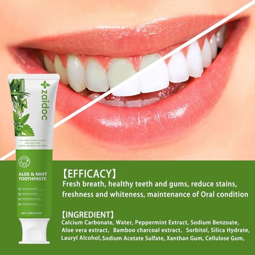Image of ZAlDOC 3Packs Toothpaste, Daily Toothpastewith Activated Charcoal, Formulated with Botanical Extracts