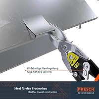 Presch Blechschere Gerade - Profi Trockenbau Werkzeug für CW und UW Profile, Blech Schneiden uvm. - Metallschere mit Hebelübersetzung - 250mm - Tin Snips – Ansicht 3