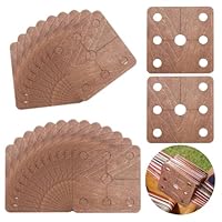 AHANDMAKER 24 Stück Quadratische Webkarten, 2x2 Zoll Holz-Webstuhlkarten, Handgefertigtes Webwerkzeug, Tablet-Webstuhl, Holz-Tablet-Webstuhlkarten, Holzwerkzeug Für Strick-Webstuhlzubehör, gelb-braun