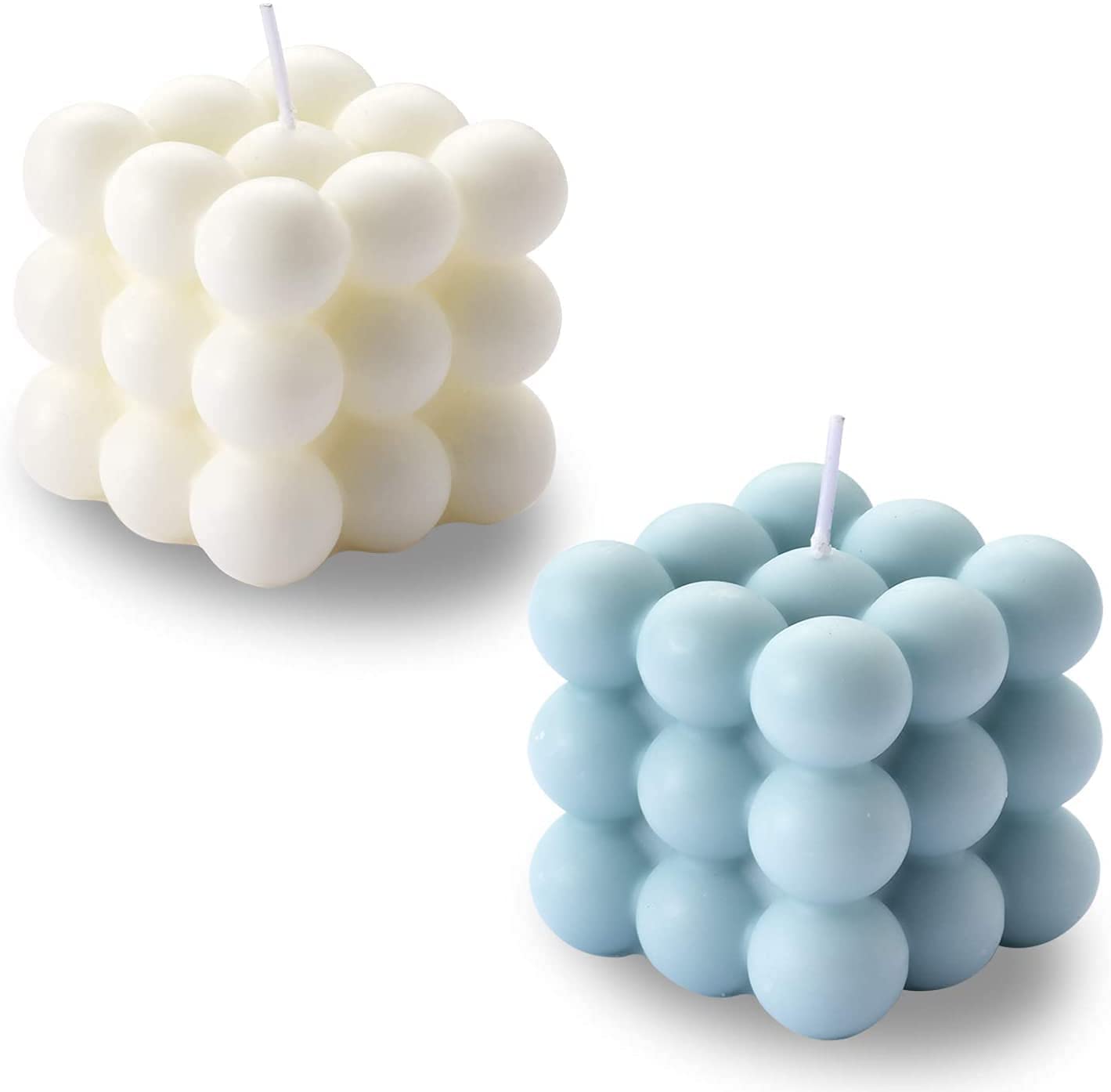 UI Intros Bubble Candle Cube Soy Wax Candles, Home Decor Candle, Scented Candle -Set 2 Pieces