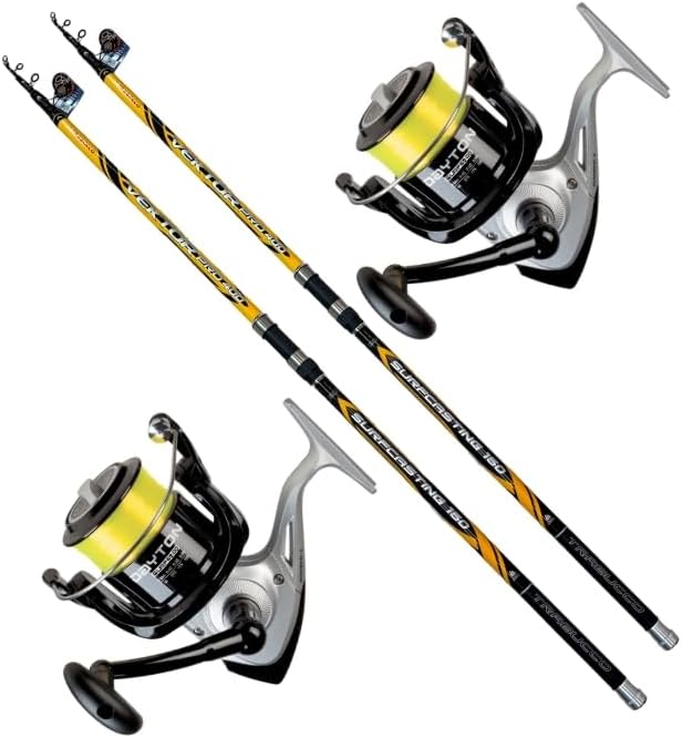 MG FISHING Trabucco Surfcasting Kit 2 Trebuchet Vektor Pro Surf 2024 4 m 150 g + 2 Trebuchet Reels