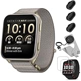Garmin Venu X1 GPS Premium Smartwatch, Soft Gold, Titanium, French Gray (010-02980-08) Bundle with Charging Dock, 3‑Pack Silicone Dust Covers + 2‑Pack Tempered Glass Screen Protectors (51.2mm)