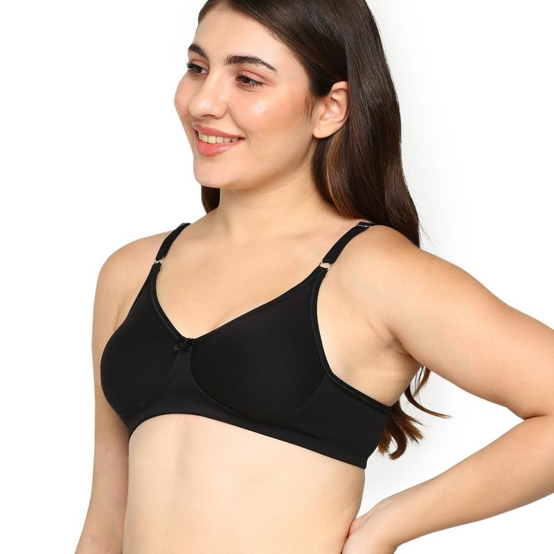 Image of BLOSSOM Women's Everyday T-Shirt Bra with Molded Cups,Non Padded and Non Wired,Cotton-Polyester Fabric -Perfect for Uniforms and Casual Wears Lara