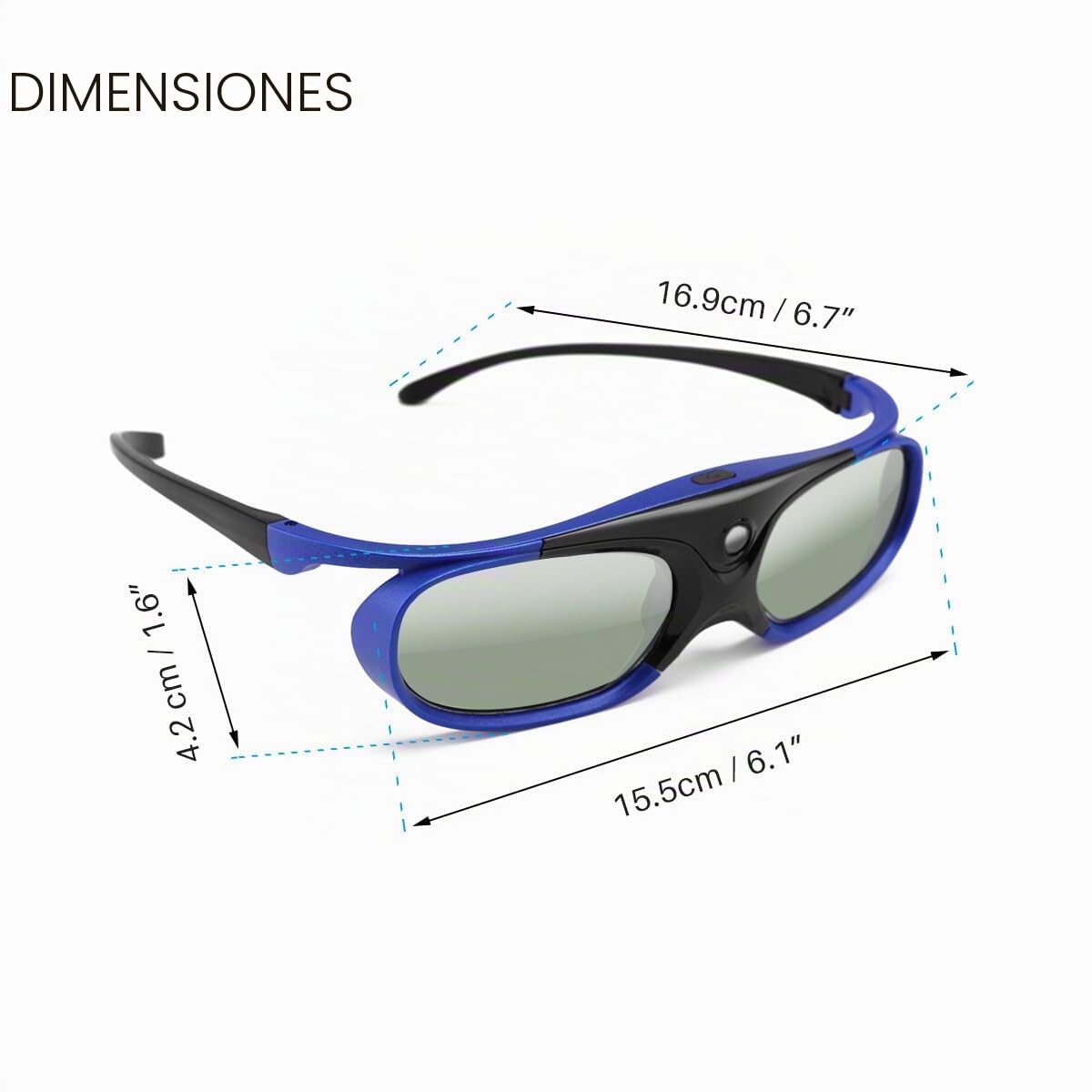 Gafas 3D recargables 3D para todos los proyectores DLP Link 3D compatibles con Acer ViewSonic BenQ Optoma Viewsonic DLP proyector DLP