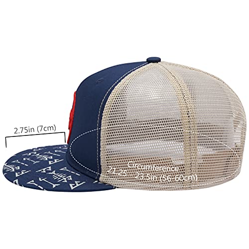 Image of BASSDASH Flat Brim Trucker Cap Adjustable Snapback Hat Mesh Back for Men Women