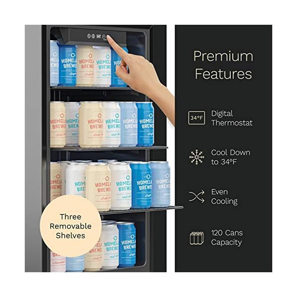 hOmeLabs Beverage Refrigerator and Cooler 120 Can Mini Fridge with