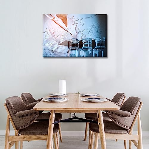 Image of TUMOVO Young Scientist Artwork Wall Decor Posters and Prints 1 Panels Clinical Laboratory Pictures Wall Decor for Bedroom Poster Medical Art Prints Framed Ready to Hang (16 inch Wx24 H)
