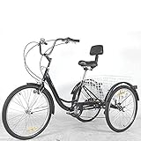 ✸Our tricycle has a large rear basket, which is convenient for shopping and loading enough things. for leisure, shopping, exercise or any time/place you want. ✸3 WHEEL BIKES:Tricycle has a large rear basket, load up the conveniently basket with groce...