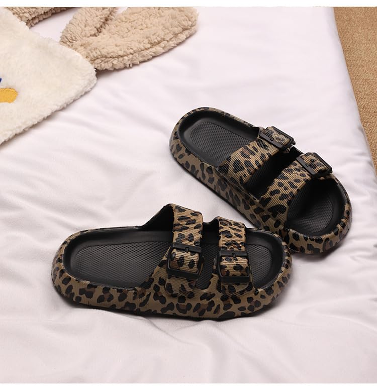 Geerta Women's Fashion Leopard Print Slides, Casual Comfortable Platform Slippers for Summer, Non-slip Beach Trendy All-match Indoor & Outdoor Wear Walking Shoes3