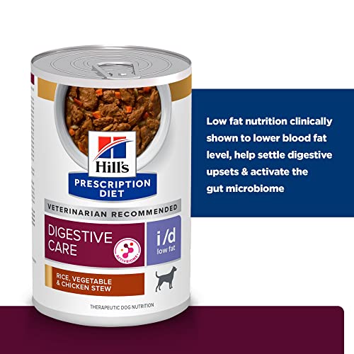 Hill's Prescription Diet I/D Low Fat Digestive Care Rice, Vegetable & Chicken Stew Wet Dog Food, Veterinary Diet, 12.5 Oz. Cans, 12-Pack #TOP5