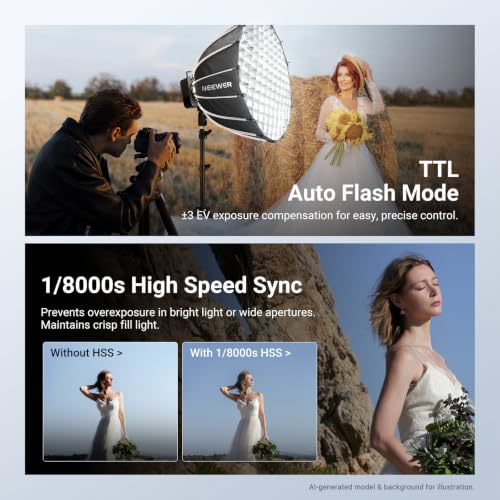 NEEWER Q6 600Ws 2.4G TTL Outdoor Studio Flash