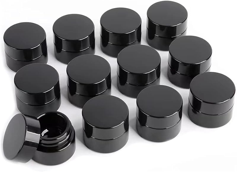 MOFIST Frascos de vidro preto com tampa, capacidade de 5 mL, Pacote com 12