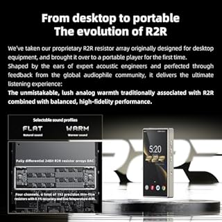 FiiO M33 R2R Portable HiFi Music Player, Snapdragon 680, 8GB RAM + 128GB Storage, True R2R DAC, XMOS XU316 USB Audio, 1100mW Balanced Output, AUTO EQ, 5.5” Full HD Display (Black)