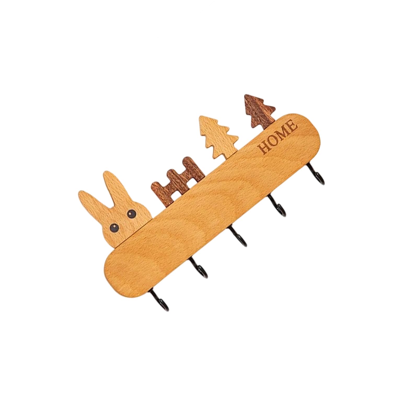 Jazuaiao Natural Wooden Hook Set Removable Adhesive Wall Hanger for Organizing Entryways Closet Spaces Wooden Holder