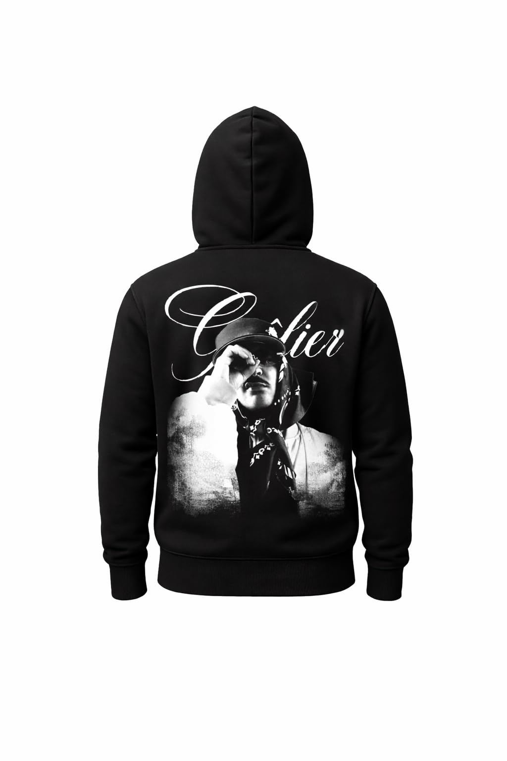 GEOLIER Official “Tutto È Possibile” – Felpa Nera con Cappuccio – Logo Album sul Fronte e Foto Ufficiale sul Retro – Merchandising Ufficiale