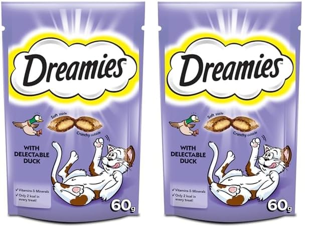 Dreamies Duck Cat Treats 60G (Pack of 2) 60 g (Pack of 2) Single