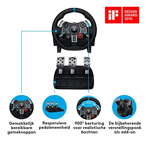 Logitech G29 Driving Force-Racestuur en Vloerpedalen, Force Feedback, Roestvrijstalen Versnellingsregelaars, Lederen… - Image 6