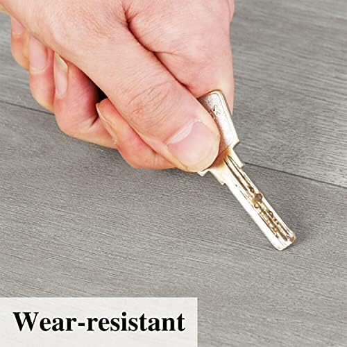 NAIMP Self Adhesive PVC Floor Tiles, 36Pcs Wood Effect Peel and Stick Flooring Planks Tiles, 5.02m² 2mm Floorboard Planks Waterproof for Kitchen Bathroom Living Room Bedroom (36Pcs Grey)