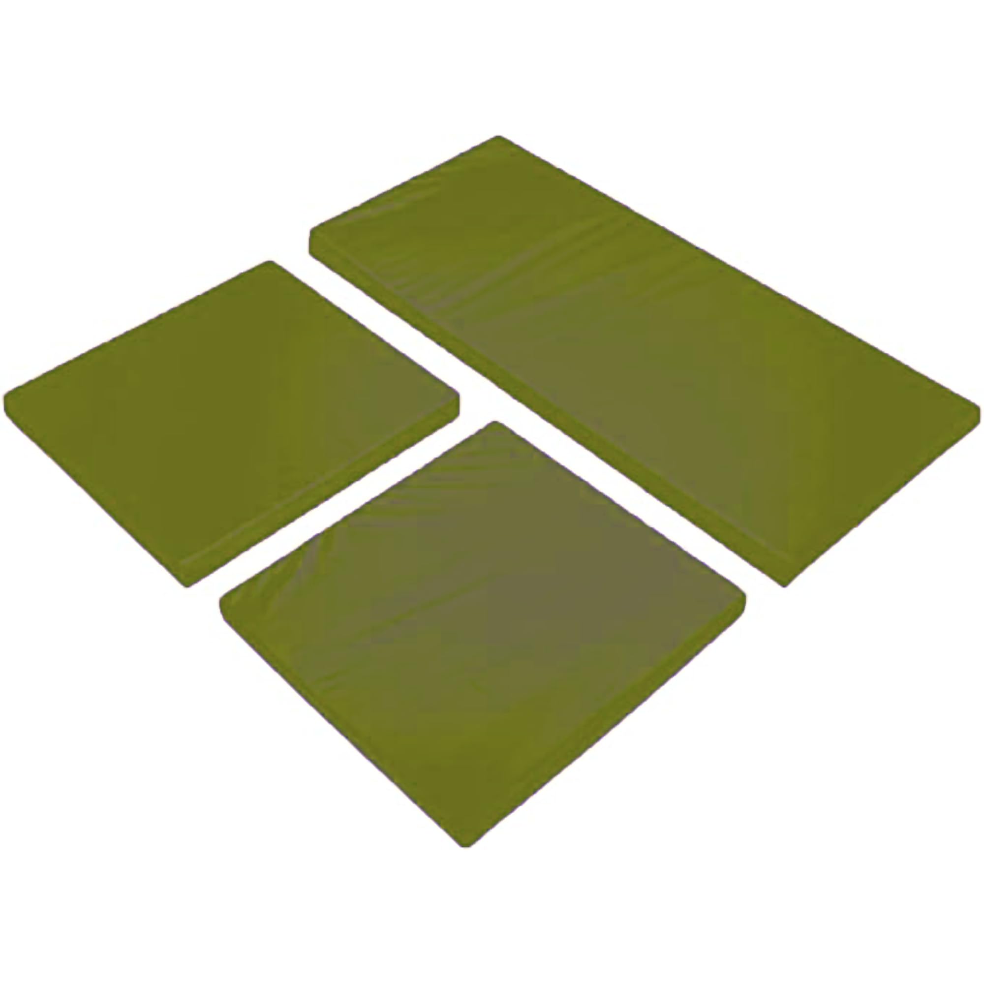 Jardins de Luxe! Outdoor Garden Replacement Rattan Furniture Sofa & Cushions Pads [6cm Thickness] [Waterproof Fabric] (Cushion Set (2 x Chairs + 1 x Sofa), Olive Green)