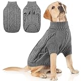 CEASELESLY Jersey de Perro de Punto – Suéter de Invierno Cálido con Cuello Alto,Sudadera Perro,Ropa Suave y Cómoda para Perros Pequeños,Medianos y Grandes (Gris Oscuro M)