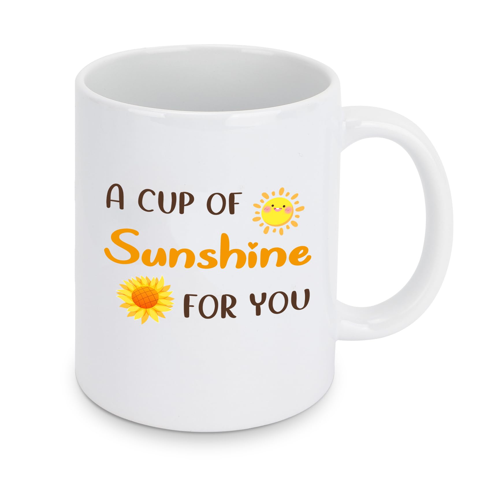 Sunflower Gifts for Women Men Ceramic Mug Sunshine Valentines Gifts for Nanny Mum Coworkers Positive Gift for Christmas Birthday Secret Santa Valentines Graduation Retirement A CUP OF SUNSHINE FOR YOU