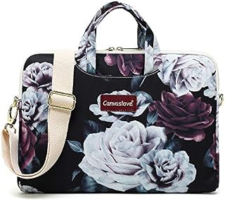 Canvaslove Red and White Rose Waterproof Laptop Shoulder Messenger Case Sleeve Bag