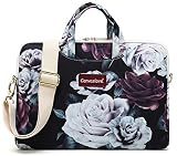 Canvaslove Red and White Rose Water Resistant Light Weight Laptop Shoulder Messenger Bag for MacBook