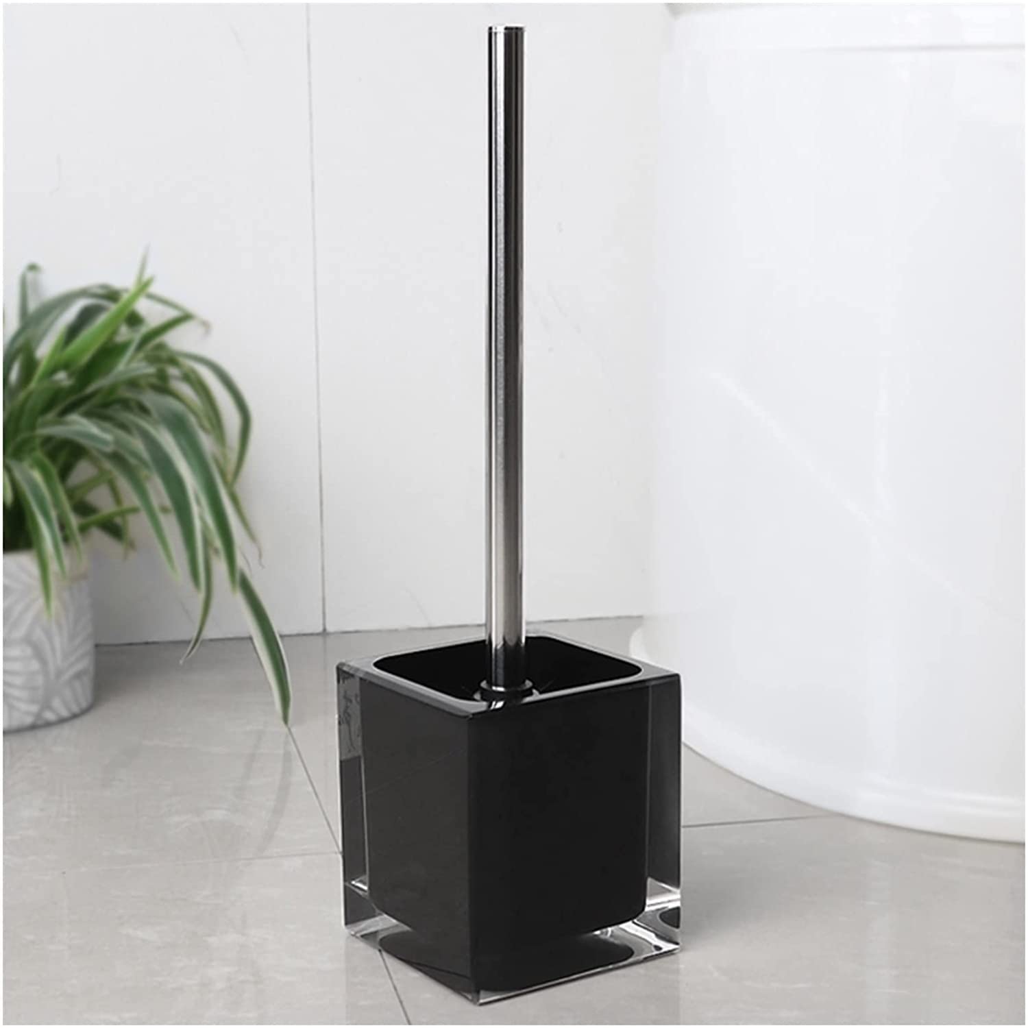 Brosse de toilette compacte pour économiser de l'espace avec manche inox