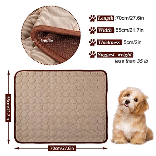 BIBOSS Pet Cooling Mat for Dog Puppy Cat Washable Cooling Pad, Reusable Ice Silk Dog Self Cooling Mat, Pet Sleeping Pad Blanket for Pet Beds Kennels Couches Sofa Floors Car Seats