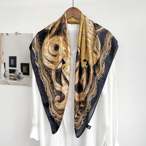 Image of Printed Poly Silken feel Scarf Stole for Women | Stylish, Soft, & Lightweight | Satin Feel Neck Scarf, Hair Scarf, Head Scarf for Women