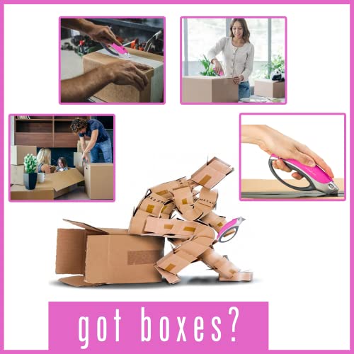 Pink Box Cutter Retractable Utility Knife - Heavy Duty Box Cutter Knife Cardboard Cutter - Box Opener Razor Blades Knife With 5 Sharp Utility Blades #TOP7