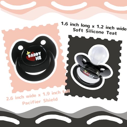 Image of Bigshield Sized Pacifier - Cute Paci Black for Anxiety - Soft Silicone Large Binky for Autism - Stress Relief Relaxation Aid