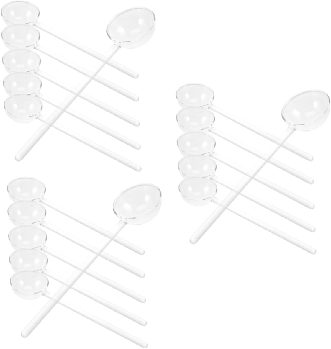 PRETYZOOM 18pcs Heat Resistant Tea Spoon Glass Spoon for Cooking Serving Utensils